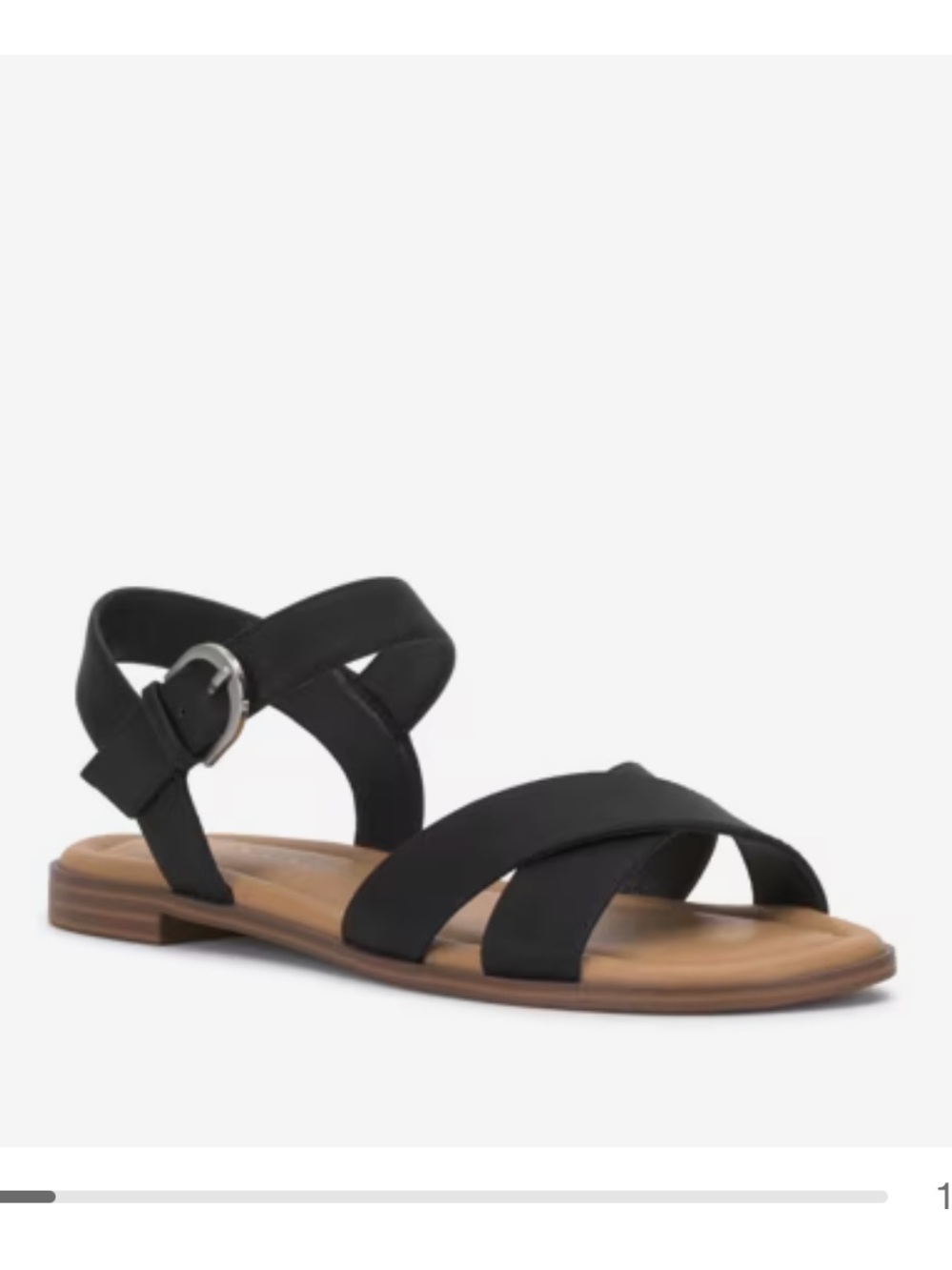 Crown Vintage Black Ankle-Strap Flat Sandals